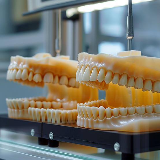 Two 3 D printed models of the teeth