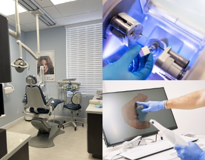 Collage featuring technology in Jupiter dental office